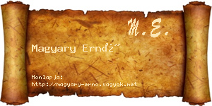 Magyary Ernő névjegykártya