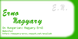 erno magyary business card